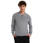 Fabrika Polo Yaka Slim Fit Kazak, M, 5003275561, Gri Melanj, Erkek