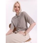 Fabrika Regular Fit Düz Örgü Hırka, XL, 5003325514, Vizon, Kadın
