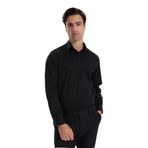 Fabrika Regular Fit Gömlek Yaka Armürlü Gömlek, S, 5003274127, Siyah, Erkek