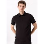 Fabrika Siyah Erkek Basic Rayon Karışımlı Polo T-Shirt F5SM-TST 2040