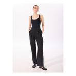 Fabrika Siyah Kadın %100 Keten Flare Pantolon F5SL-PNT0052