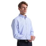 Fabrika Slim Fit Alttan Britli Yaka Çizgili Gömlek, L, 5003274118, Mavi, Erkek