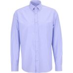 Fabrika Slim Fit Alttan Britli Yaka Çizgili Mavi Erkek Gömlek Maydos-Y 307 - 2XL
