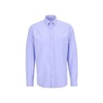 Fabrika Slim Fit Alttan Britli Yaka Çizgili Mavi Erkek Gömlek MAYDOS-Y 307