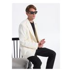 Fabrika Slim Fit Ekru Erkek Düz Ceket SANTORINI- JERSEY