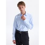 Fabrika Slim Fit Gömlek Yaka Armürlü Mavi Erkek Gömlek Maydos-Y 305