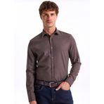 Fabrika Slim Fit Gömlek Yaka Düz Gömlek, M, 5003274858, Kahve, Erkek