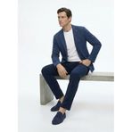 Fabrika Slim Fit Melanj Ceket, M, 5003328160, Mavi, Erkek