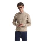 Fabrika Slim Fit Saç Örgü Desenli Kazak, S, 5003275543, Haki, Erkek