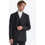 Fabrika Slim Fit Siyah Erkek Çizgili Ceket Sankruv- 2- Pb - 48
