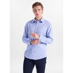 Fabrika Slim Fit Sumos Yaka Armürlü Gömlek, 43, 5003284082, Mavi, Erkek
