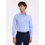 Fabrika Slim Fit Sumos Yaka Çizgili Koyu Mavi Gömlek, 38, 5003284009, Koyu Mavi, Erkek