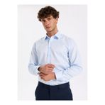 Fabrika Slim Fit Sumos Yaka Düz Açık Mavi Erkek Gömlek F5WM-GML 2581