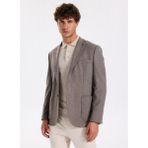Fabrika Slim Fit Vizon Erkek Diyagonal Ceket Leka - 52