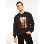Fabrika Sports FS3WM-SWT259 Düz Siyah Bisiklet Yaka Erkek Sweatshirt