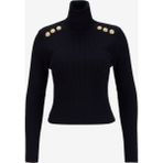 Fabrika Tam Balıkçı Yaka Dar Fitilli Siyah Kazak Kadın F5WL-KZK0018 - XL