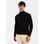 Fabrika Tam Balıkçı Yaka Slim Fit Düz Bordo Melanj Erkek Kazak F5WM-KZK 2524