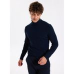 Fabrika Tam Balıkçı Yaka Slim Fit Düz Lacivert Erkek Kazak F5WM-KZK 2524 - XL
