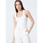 Fabrika U Yaka Fitilli Beyaz Kadın Atlet K-LORKA - XL