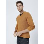 Fabrika V Yaka Basic Deve Tüyü Erkek Kazak - BUTTON-Y M