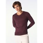 Fabrika V Yaka Basic Düz Bordo Melanj Erkek Kazak F4WM-KZK 2842 - XL