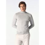 Fabrika Yarım Balıkçı Yaka Basic Düz Gri Melanj Erkek Kazak F4WM-KZK 2841 - 2XL