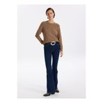 Fabrika Yüksek Bel Geniş Paça Flare Koyu İndigo Kadın Denim Pantolon F5WL-PNT0193