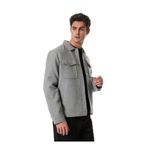 Fabrika Yün Karışımlı Mont, L, 5003154679, Gri Melanj, Erkek