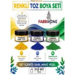 Fabrikone 3'lü Set Premium Parafin Soya Wax Toz Mum Boyası Hobi Seti - 5 cc (Sarı, Mavi, Yeşil) BKFAB3SRMY5G