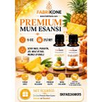 Fabrikone Premium Mum Esansı 5 cc 2'li Set - Ananas, Karamel - Soya Wax, Parafin, Jel Wax ve Bal Mumu Uyumlu BKFAB2ANKR5 - Şeffaf