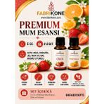Fabrikone Premium Mum Esansı 5 cc 2'li Set - Çilek, Portakal - Soya Wax, Parafin, Jel Wax ve Bal Mumu Uyumlu BKFAB2CKPT5 - Şeffaf