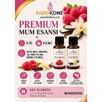 Fabrikone Premium Mum Esansı 5 cc 2'li Set - Frambuaz, Vanilya - Soya Wax, Parafin, Jel Wax ve Bal Mumu Uyumlu BKFAB2FBVN5 - Şeffaf
