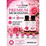 Fabrikone Premium Mum Esansı 5 cc 2'li Set - Gül, Japon Kirazı - Soya Wax, Parafin, Jel Wax ve Bal Mumu Uyumlu BKFAB2GLJK5 - Şeffaf