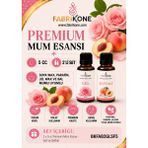 Fabrikone Premium Mum Esansı 5 cc 2'li Set - Gül, Şeftali - Soya Wax, Parafin, Jel Wax ve Bal Mumu Uyumlu BKFAB2GLSF5 - Şeffaf