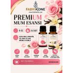 Fabrikone Premium Mum Esansı 5 cc 2'li Set - Gül, Vanilya - Soya Wax, Parafin, Jel Wax ve Bal Mumu Uyumlu BKFAB2GLVN5 - Şeffaf