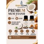 Fabrikone Premium Mum Esansı 5 cc 2'li Set - Hindistan Cevizi, Karamel - Soya Wax, Parafin, Jel Wax ve Bal Mumu Uyumlu BKFAB2HCKR5 - Şeffaf