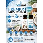 Fabrikone Premium Mum Esansı 5 cc 2'li Set - Hindistan Cevizi, Okyanus - Soya Wax, Parafin, Jel Wax ve Bal Mumu Uyumlu BKFAB2HCOK5 - Şeffaf