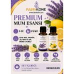 Fabrikone Premium Mum Esansı 5 cc 2'li Set - Lavanta, Limon - Soya Wax, Parafin, Jel Wax ve Bal Mumu Uyumlu BKFAB2LVLM5 - Şeffaf