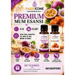 Fabrikone Premium Mum Esansı 5 cc 2'li Set - Passion Fruit, Karamel - Soya Wax, Parafin, Jel Wax ve Bal Mumu Uyumlu BKFAB2PFKR5 - Şeffaf