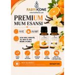 Fabrikone Premium Mum Esansı 5 cc 2'li Set - Portakal, Vanilya - Soya Wax, Parafin, Jel Wax ve Bal Mumu Uyumlu BKFAB2PTVN5 - Şeffaf