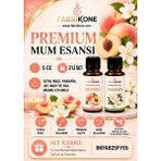Fabrikone Premium Mum Esansı 5 cc 2'li Set - Şeftali, Yasemin - Soya Wax, Parafin, Jel Wax ve Bal Mumu Uyumlu BKFAB2SFYS5 - Şeffaf