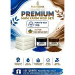 Fabrikone Premium Mum Yapım Hobi Seti - Parafin Wax 1 kg - 2'li Toz Mum Boyası Seti - Mavi, Kahverengi BKFABPW1KG2MKH - Şeffaf - 3'lü Set