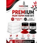 Fabrikone Premium Mum Yapım Hobi Seti - Parafin Wax 250 gr - 2'li Toz Mum Boyası Seti - Kırmızı, Siyah BKFABPW2502KS - Şeffaf - 3'lü Set