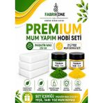 Fabrikone Premium Mum Yapım Hobi Seti - Parafin Wax 250 gr - 2'li Toz Mum Boyası Seti - Yeşil, Sarı BKFABPW2502YSR - Şeffaf - 3'lü Set