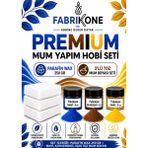 Fabrikone Premium Mum Yapım Hobi Seti - Parafin Wax 250 gr - 3'lü Toz Mum Boyası Seti - Mavi, Kahverengi, Sarı BKFABPW2503MKHSR - Şeffaf - 4'lü Set