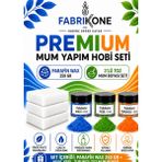 Fabrikone Premium Mum Yapım Hobi Seti - Parafin Wax 250 gr - 3'lü Toz Mum Boyası Seti - Mavi, Yeşil, Turuncu BKFABPW2503MYT - Şeffaf - 4'lü Set