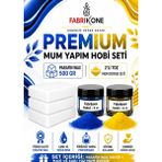Fabrikone Premium Mum Yapım Hobi Seti - Parafin Wax 500 gr - 2'li Toz Mum Boyası Seti - Mavi, Sarı BKFABPW5002MSR - Şeffaf - 3'lü Set