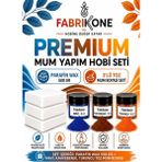 Fabrikone Premium Mum Yapım Hobi Seti - Parafin Wax 500 gr - 3'lü Toz Mum Boyası Seti - Mavi, Kahverengi, Turuncu BKFABPW5003MKHT - Şeffaf - 4'lü Set
