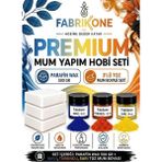 Fabrikone Premium Mum Yapım Hobi Seti - Parafin Wax 500 gr - 3'lü Toz Mum Boyası Seti - Mavi, Turuncu, Sarı BKFABPW5003MTSR - Şeffaf - 4'lü Set