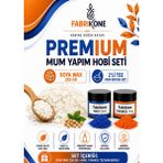 Fabrikone Premium Mum Yapım Hobi Seti - Soya Wax 250 gr - 2'li Toz Mum Boyası Seti - Mavi, Turuncu BKFABSW2502MT - Şeffaf - 3'lü Set